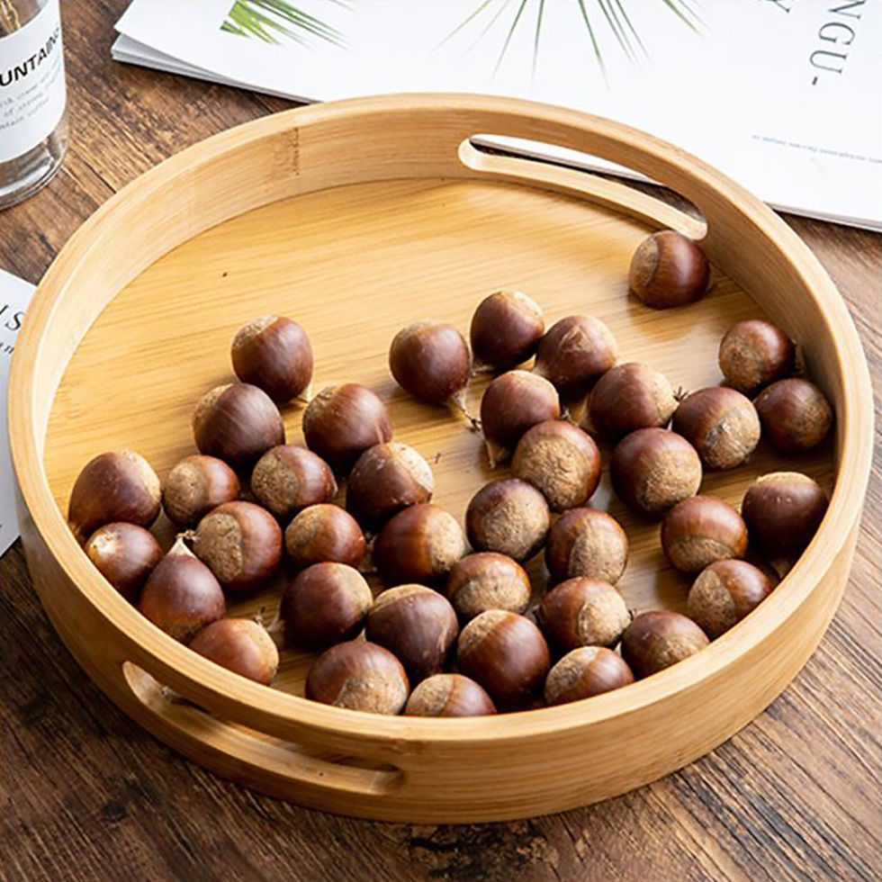 Thumbnail: Modern Greek Natural Bamboo Round Tray Series