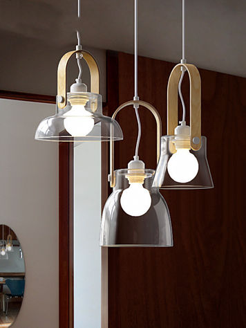 Wood and Glass Modern Pendant Light