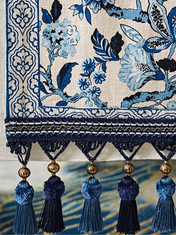 Blue and White Floral Table Runner