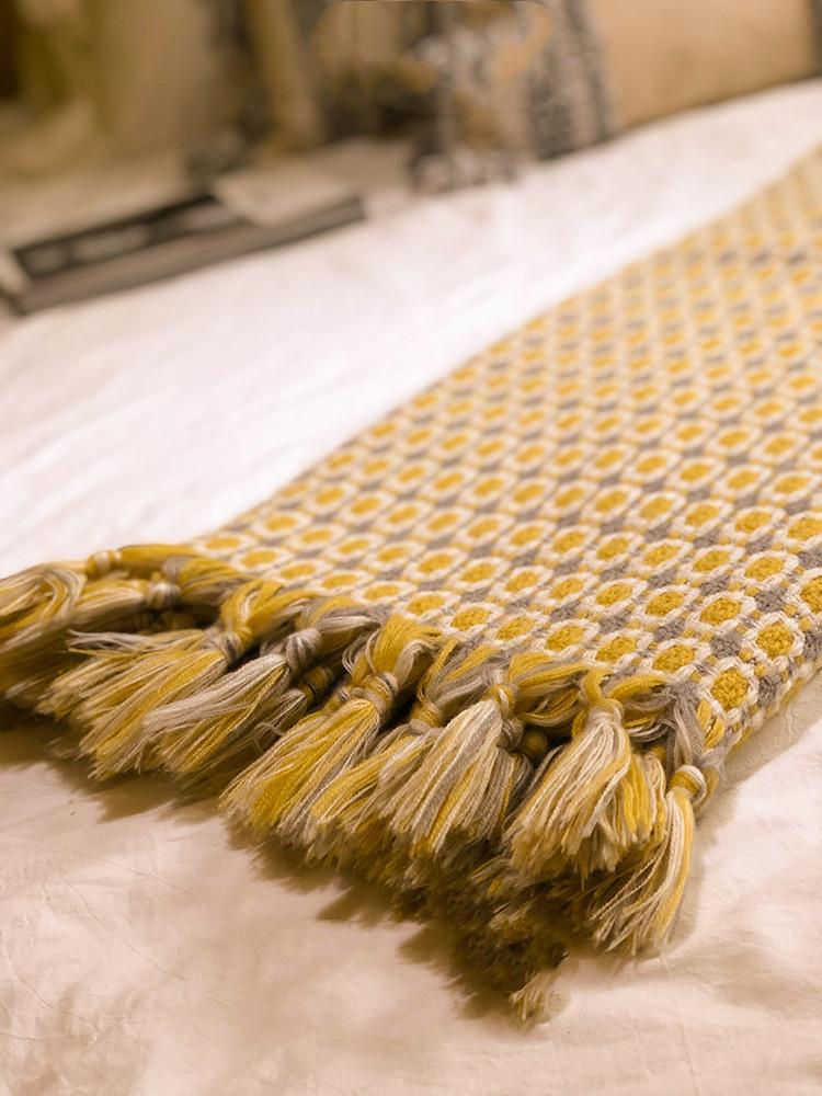 Thumbnail: Kato Hand Woven Fringed Throw Blanket