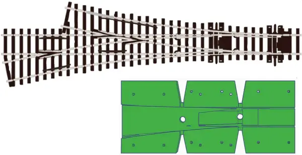 OO Gauge Asymmetric 3 way For Tortoise