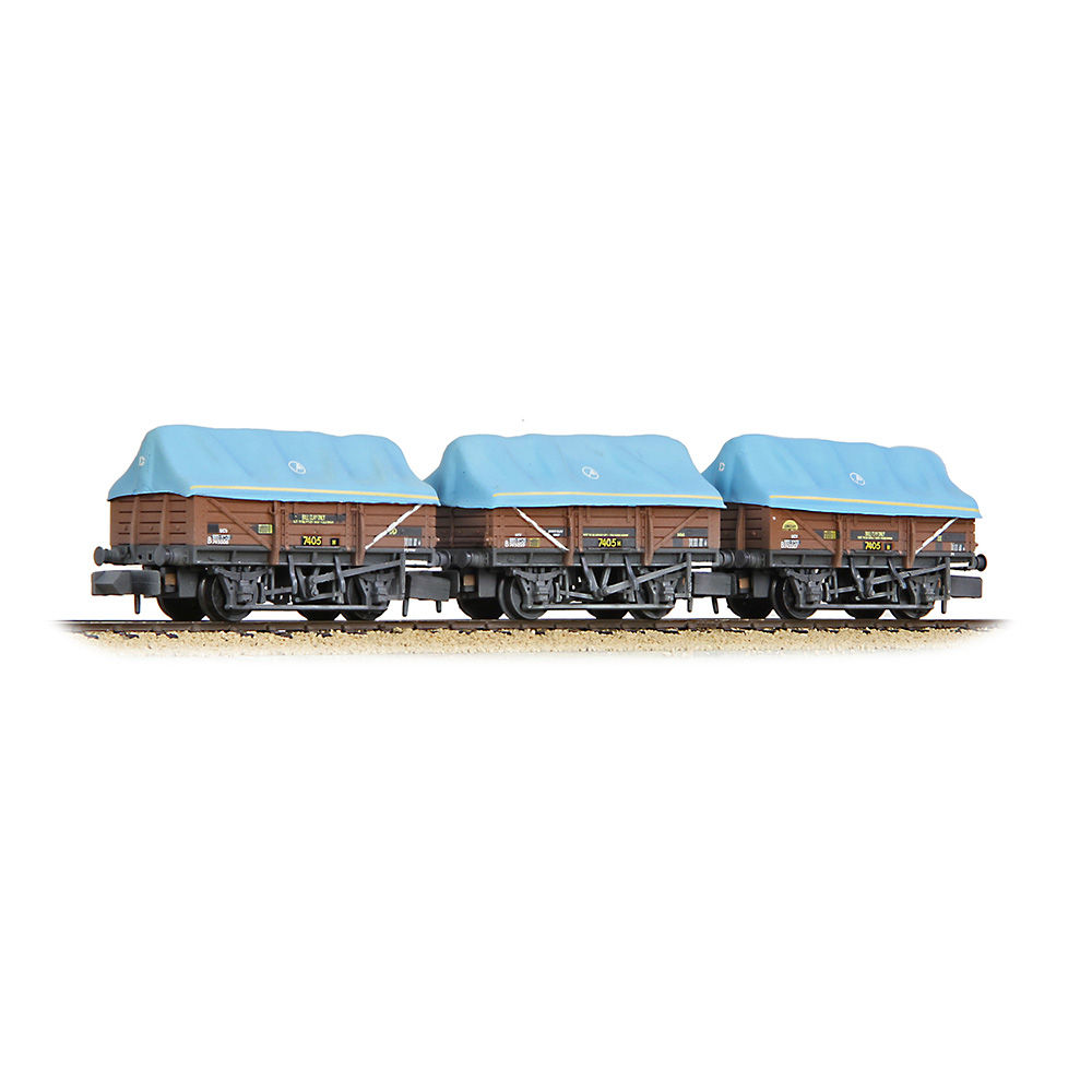 #*# 5 Plank China Clay 3-Wagon Pack BR Bauxite (TOPS) with Tent Canopy WEATHERED