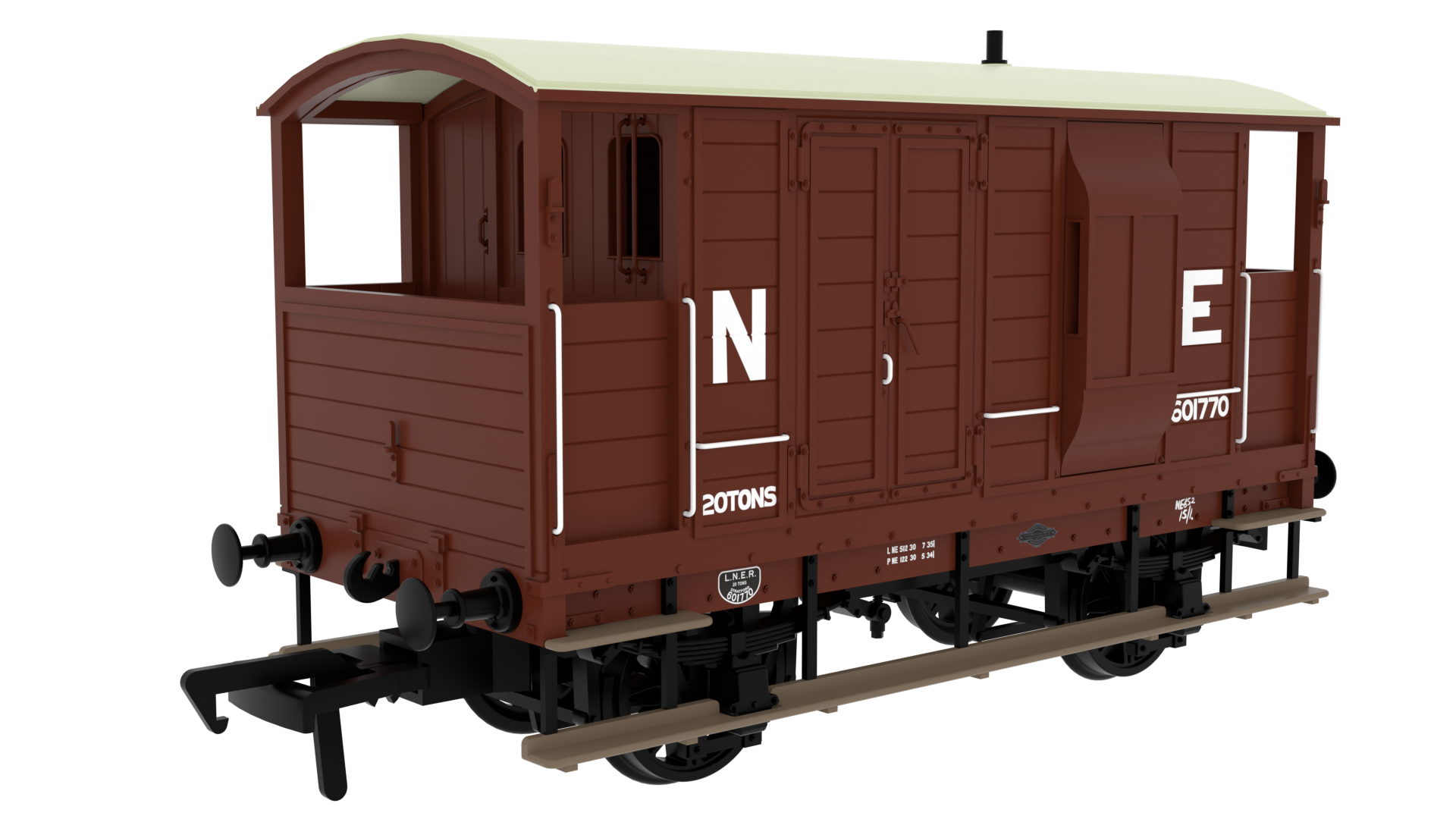 #*# LSWR/WD 20T Brake Van - No. 601770 LNER Oxide (pre-36).