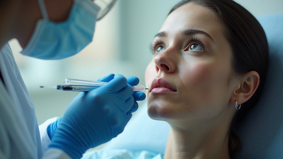 Close-up view of a nurse practitioner preparing for a Botox treatment