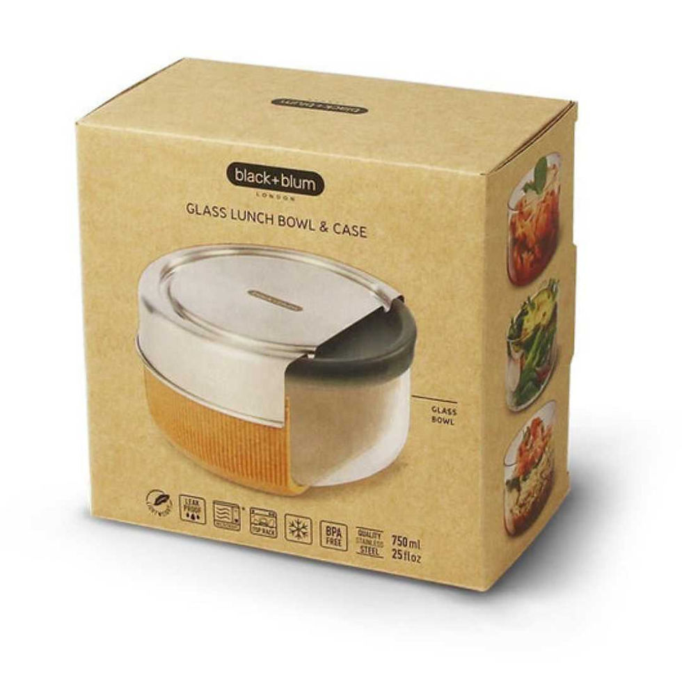 Thumbnail: Microwavable Glass Lunch Bowl - 750ml - BLACK+BLUM