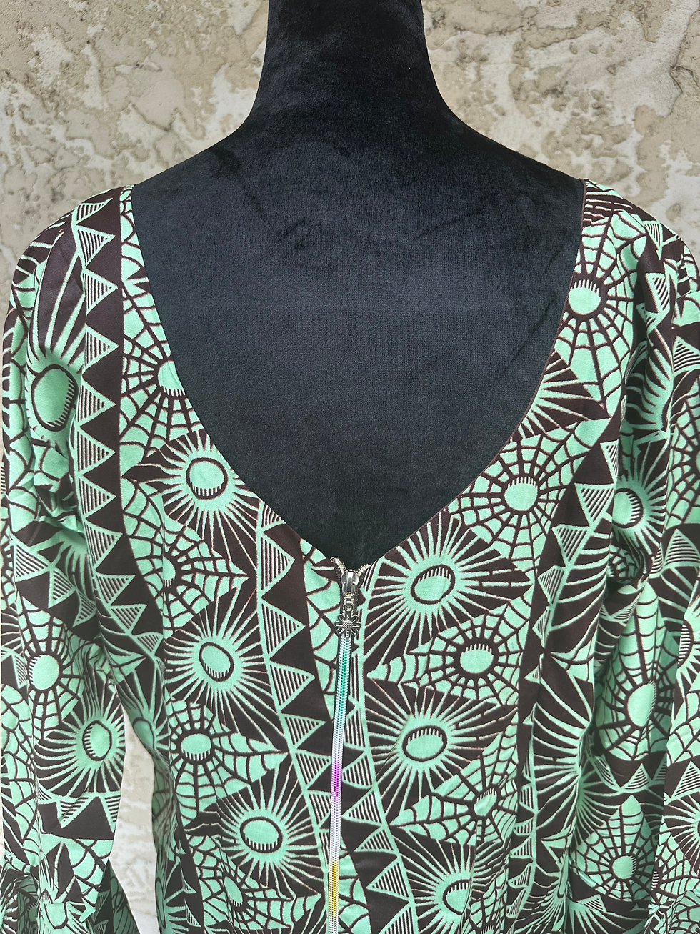 Thumbnail: Women's Long fitted green brown gown