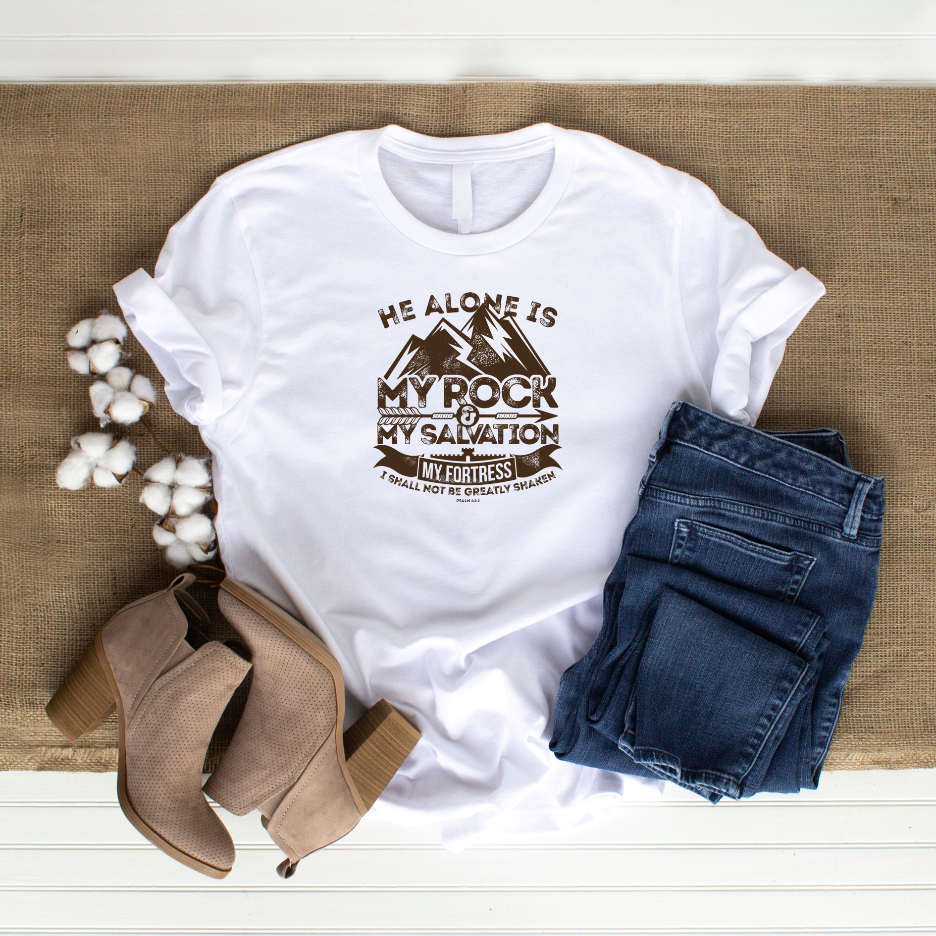 He Alone Is My Rock Christian T-shirt
