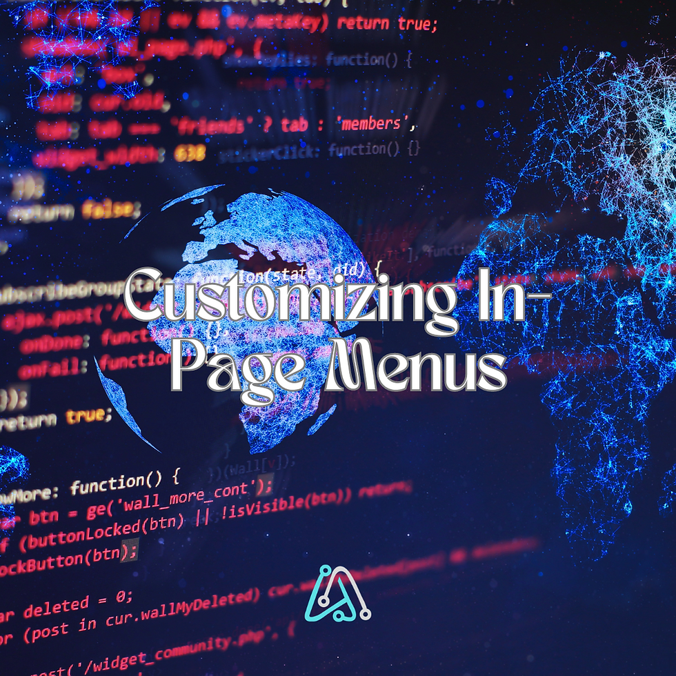 Customizing In-Page Menus