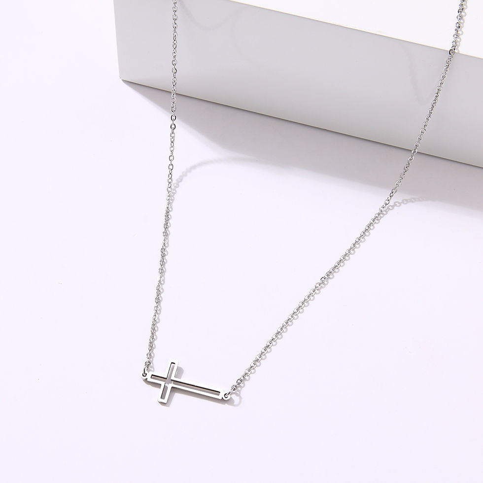 Thumbnail: Modern Cross Christian Necklace