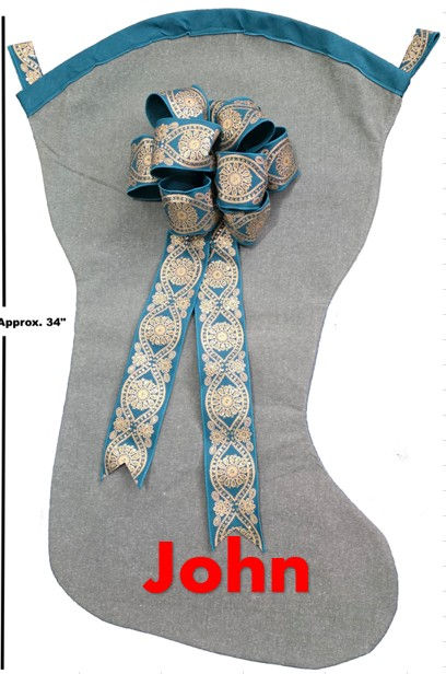 Thumbnail: Green Denim Christmas Stocking