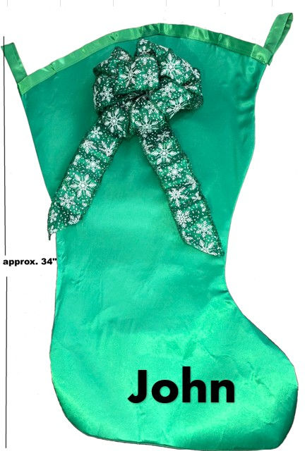 Thumbnail: Green Satin Christmas Stocking