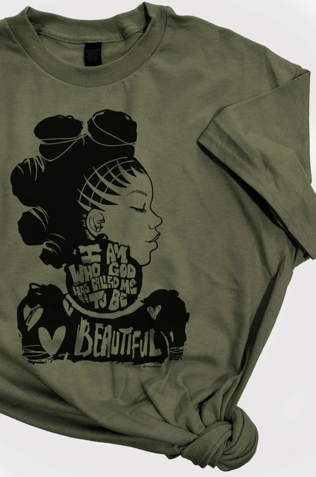 Beautiful Bantu Style Military Green Unisex Tee