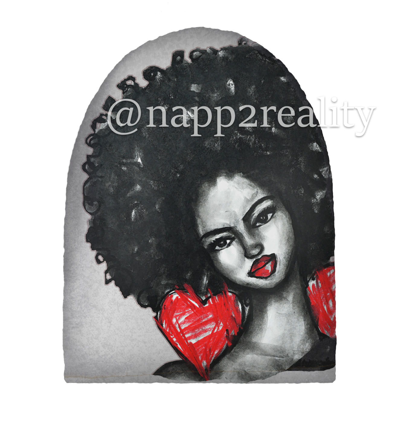 Afro Love Oversized Fleece Beanie with Hair Protection Lining