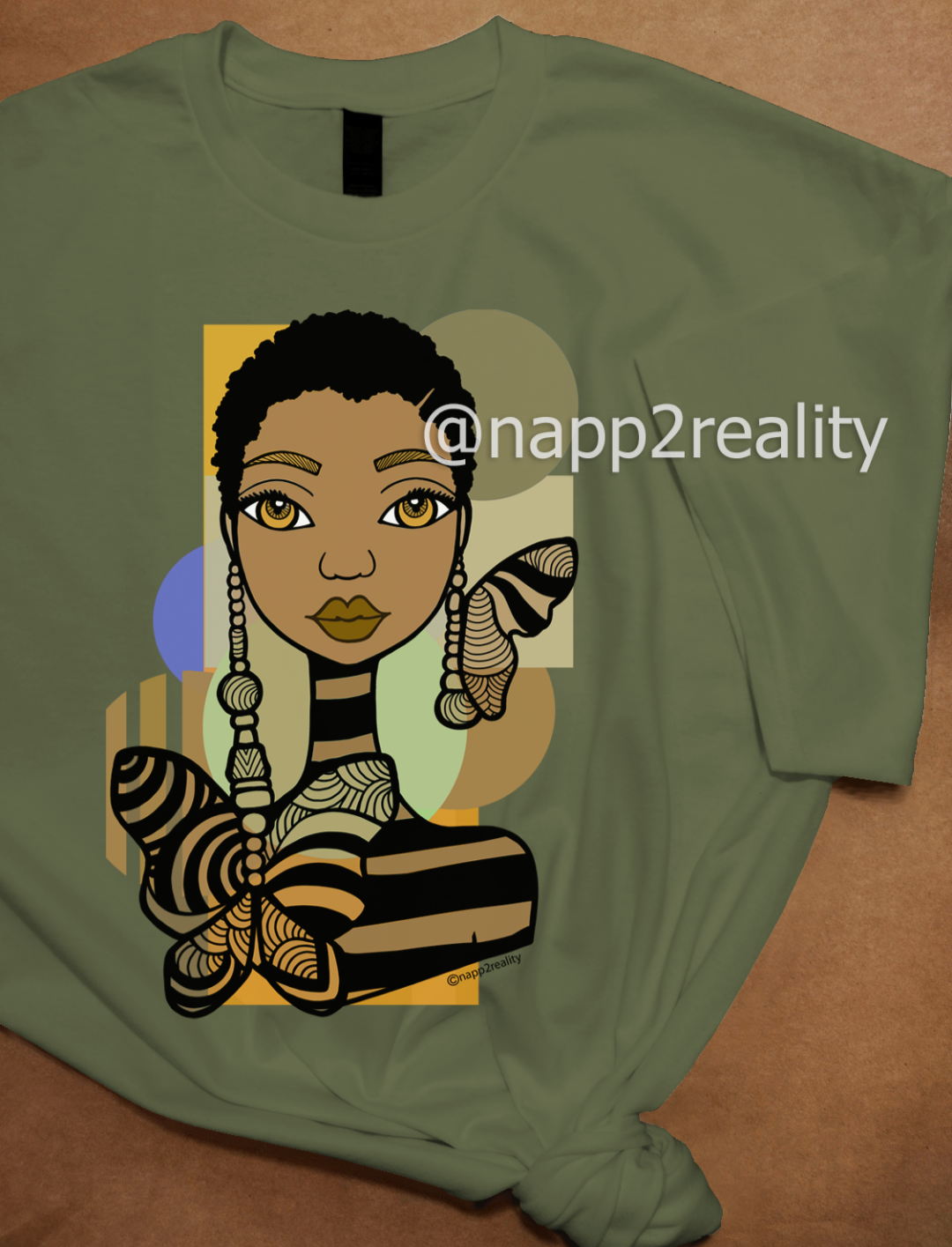 Beautifull and Fly Military Green Unisex Tee