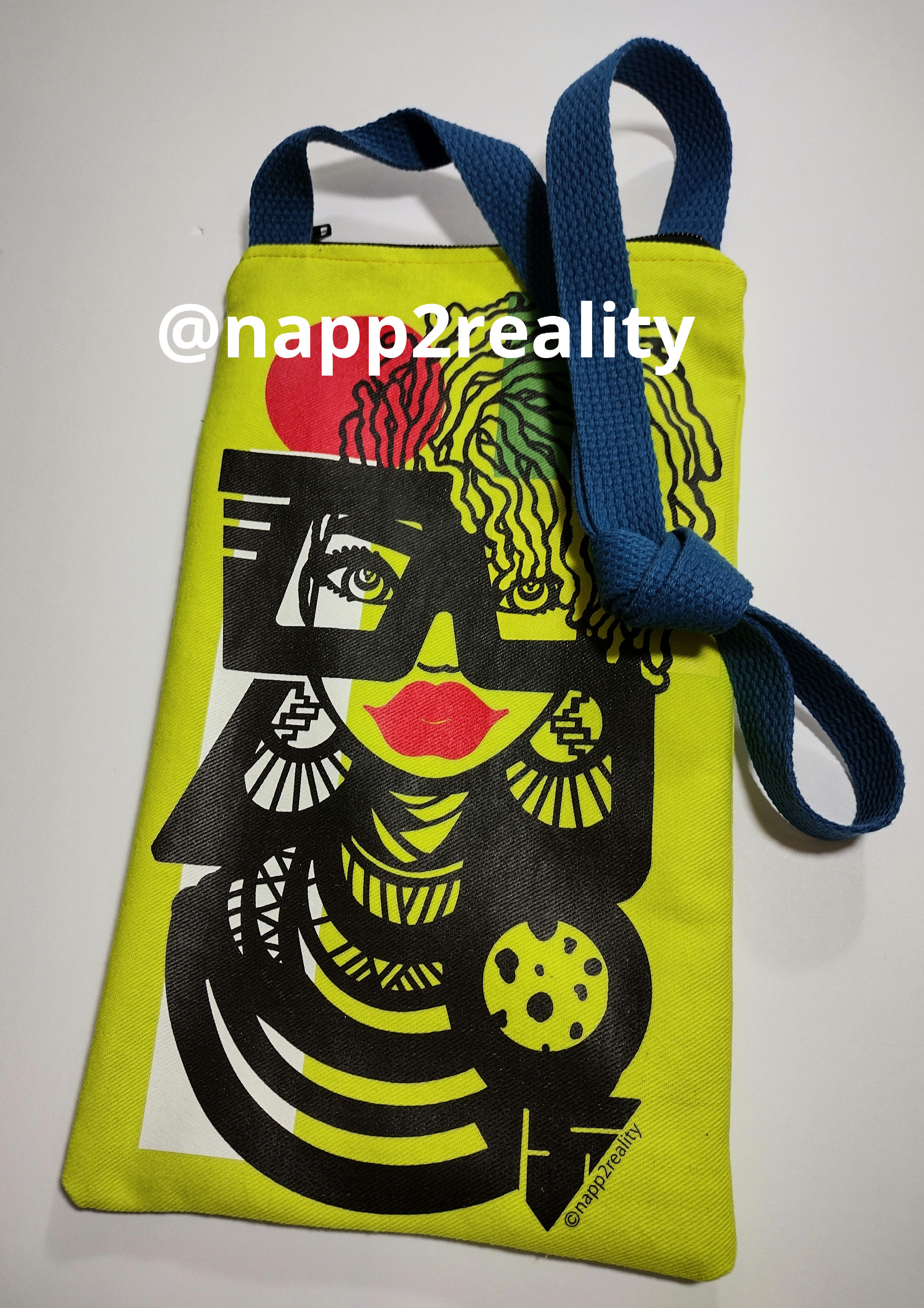 Maasai Jazzy Locs Lime Denim Satchel 