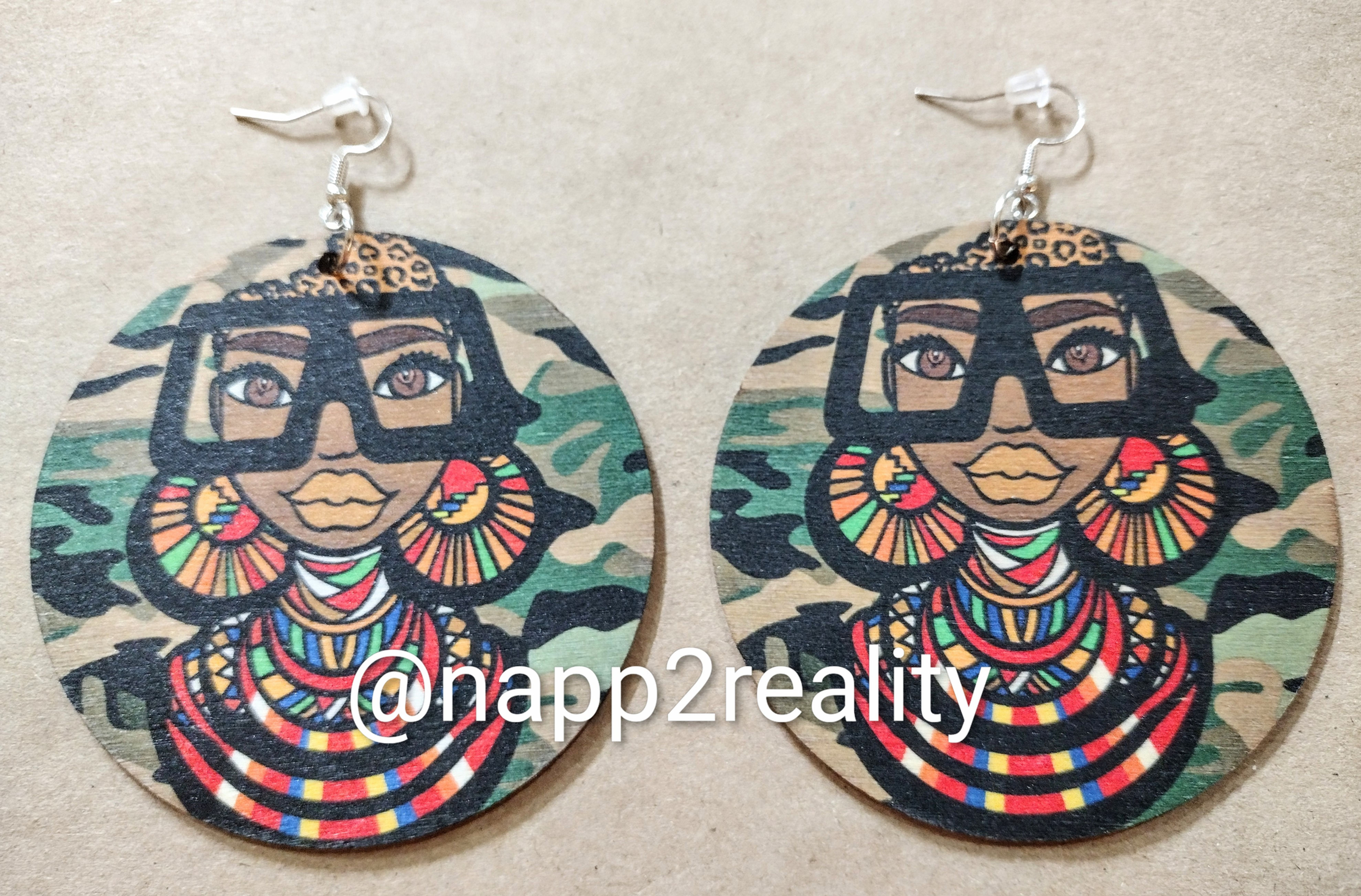 Maasai Blnw Jumbo Circle Wood Earring