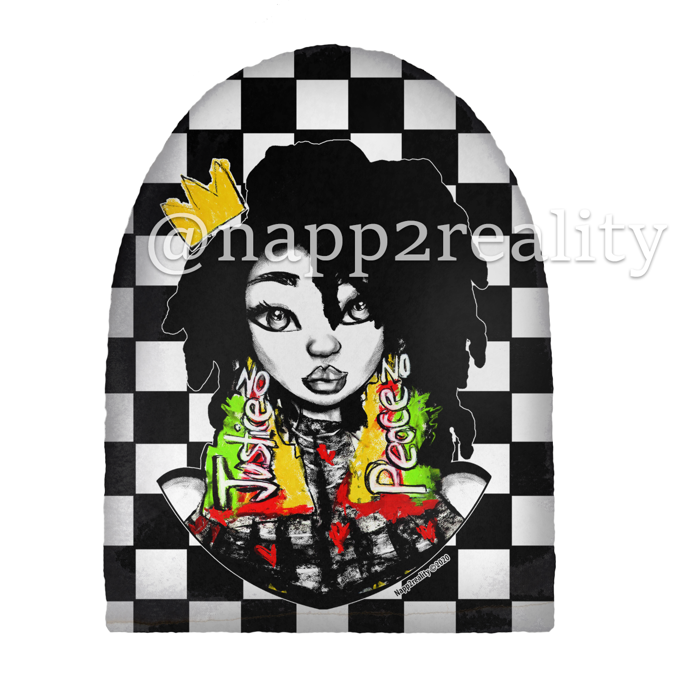 No Justice No Peace Locs Oversized Fleece Beanie with Hair Protection Lining