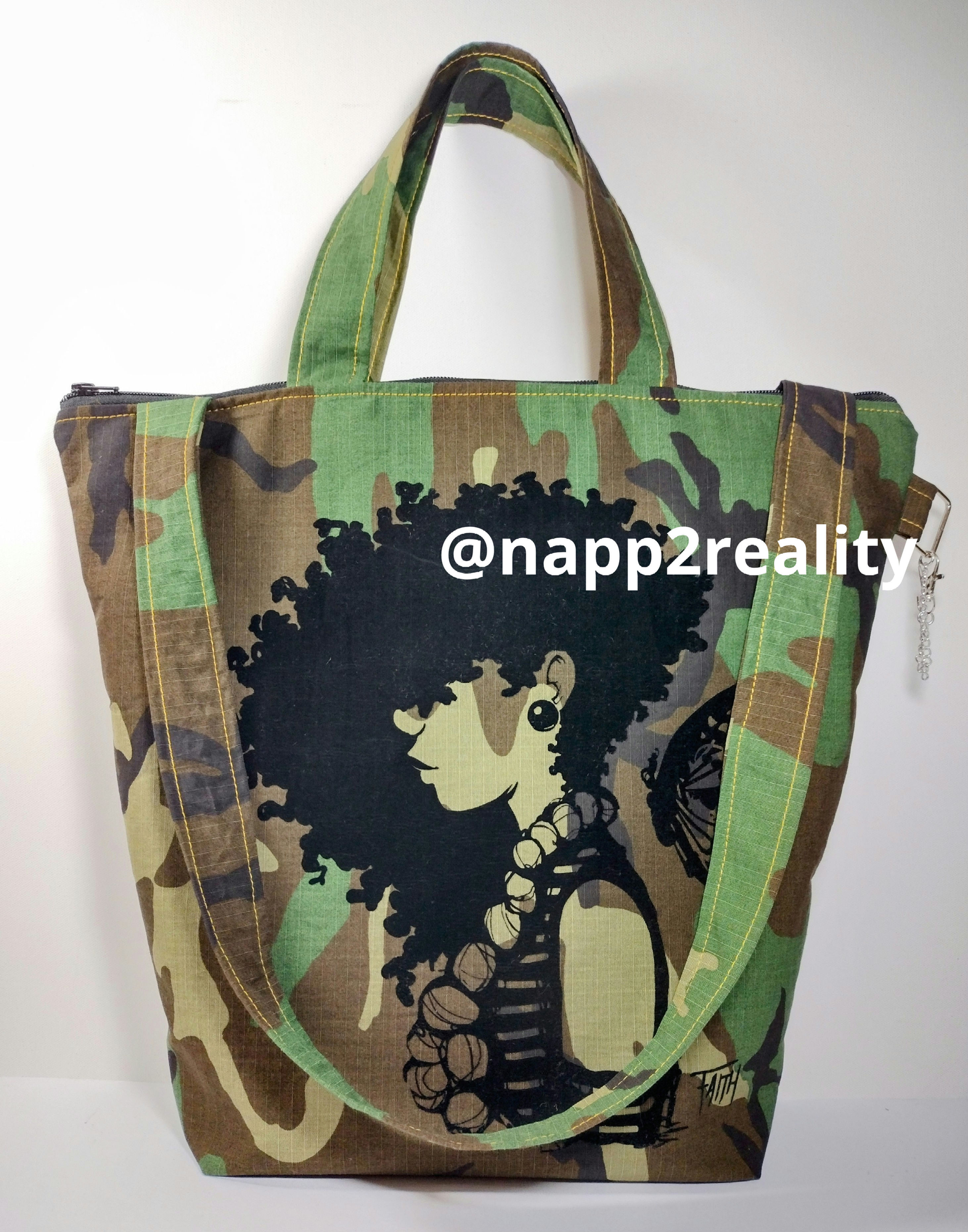 Faith Walker Oversized Camo Tote