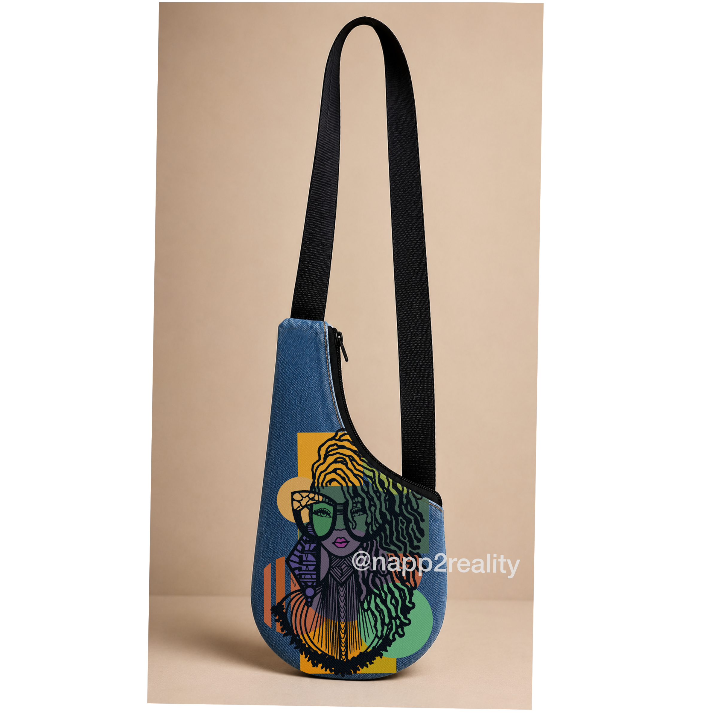 Sincere Locs Denim Mini U Satchel Crossbody 