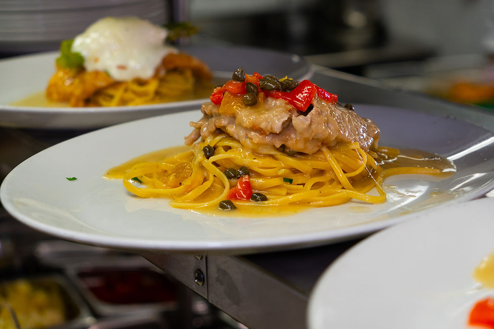 A dish of pasta in an italian restaurant in NYC