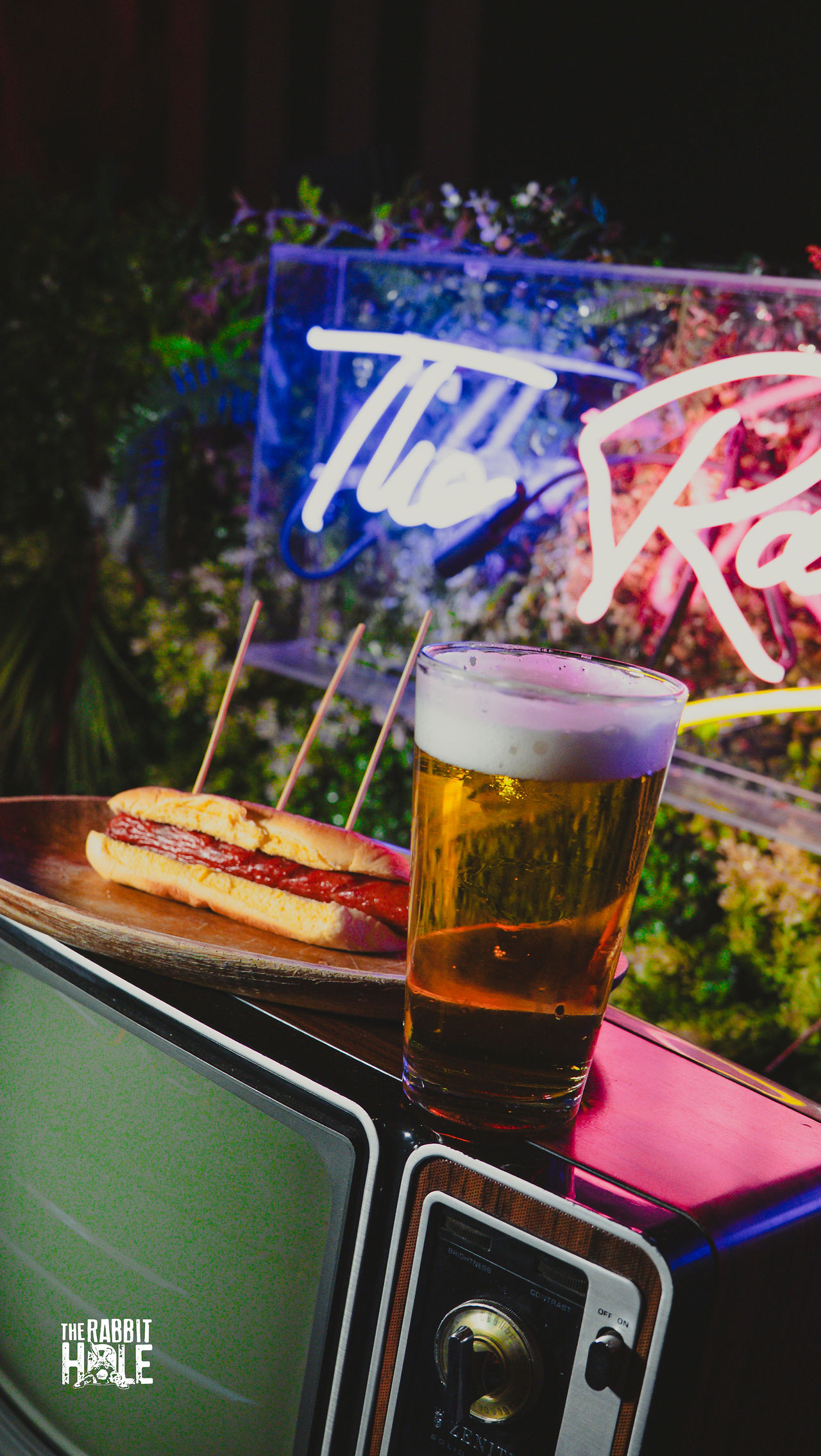Weekly specials Like Free Hot Dog with Beer at The Rabbit Hole sports bar.
