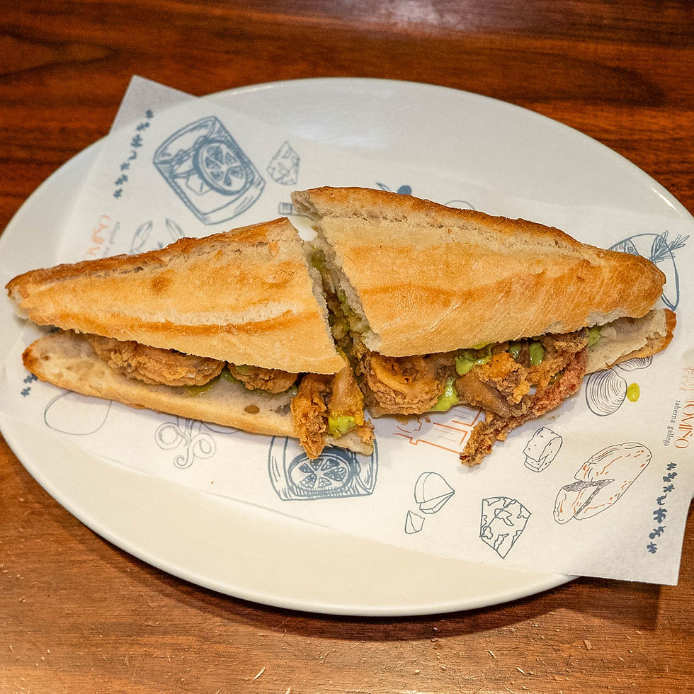 Authentic Spanish bocadillo sandwich served at Tomiño Taberna Gallega NYC