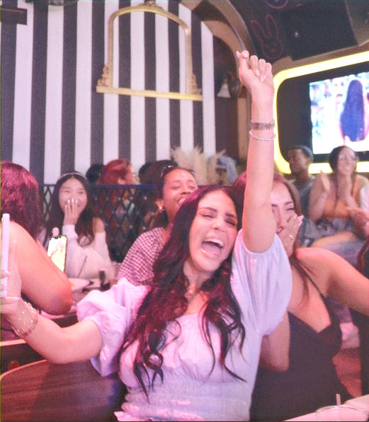 Enjoying girls night at The Rabbit Hole.