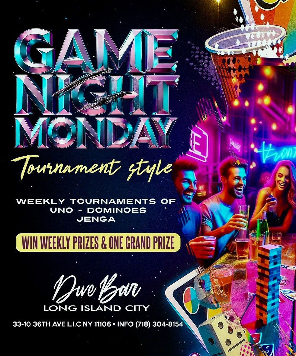 Game Night Mondays at Dive Bar LIC | Tournament Style