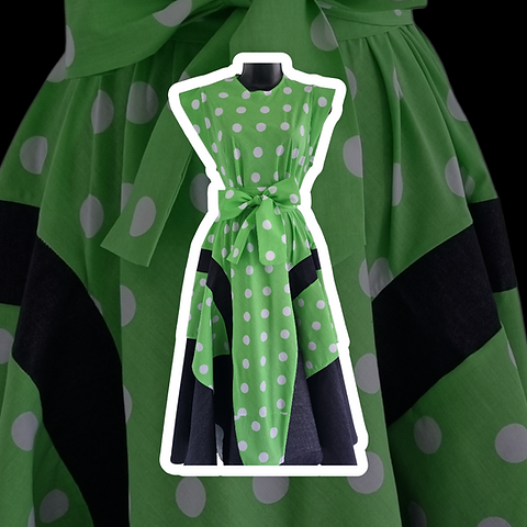 Giselle poker dot and black mix fabric Dress | MaxinesDesigns Giselle poker dot and black mix fabric Dress | MaxinesDesigns