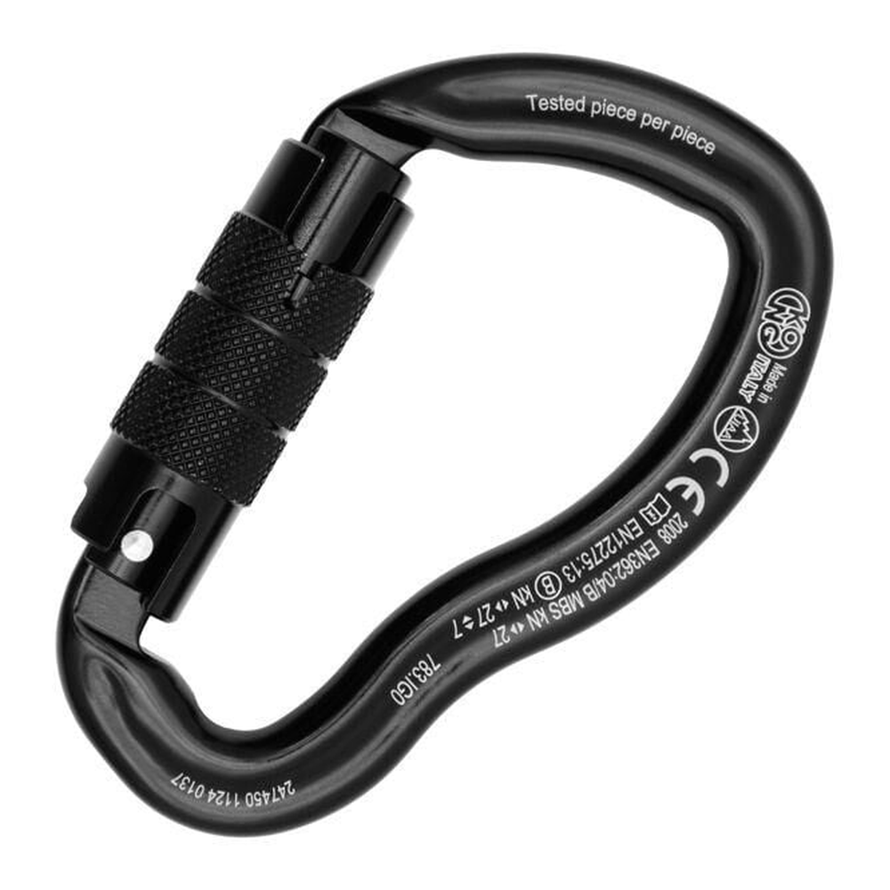 Kong Ergo Twist Lock Siyah Twist Lock Kilitli Alüminyum Asimetrik Karabina 27