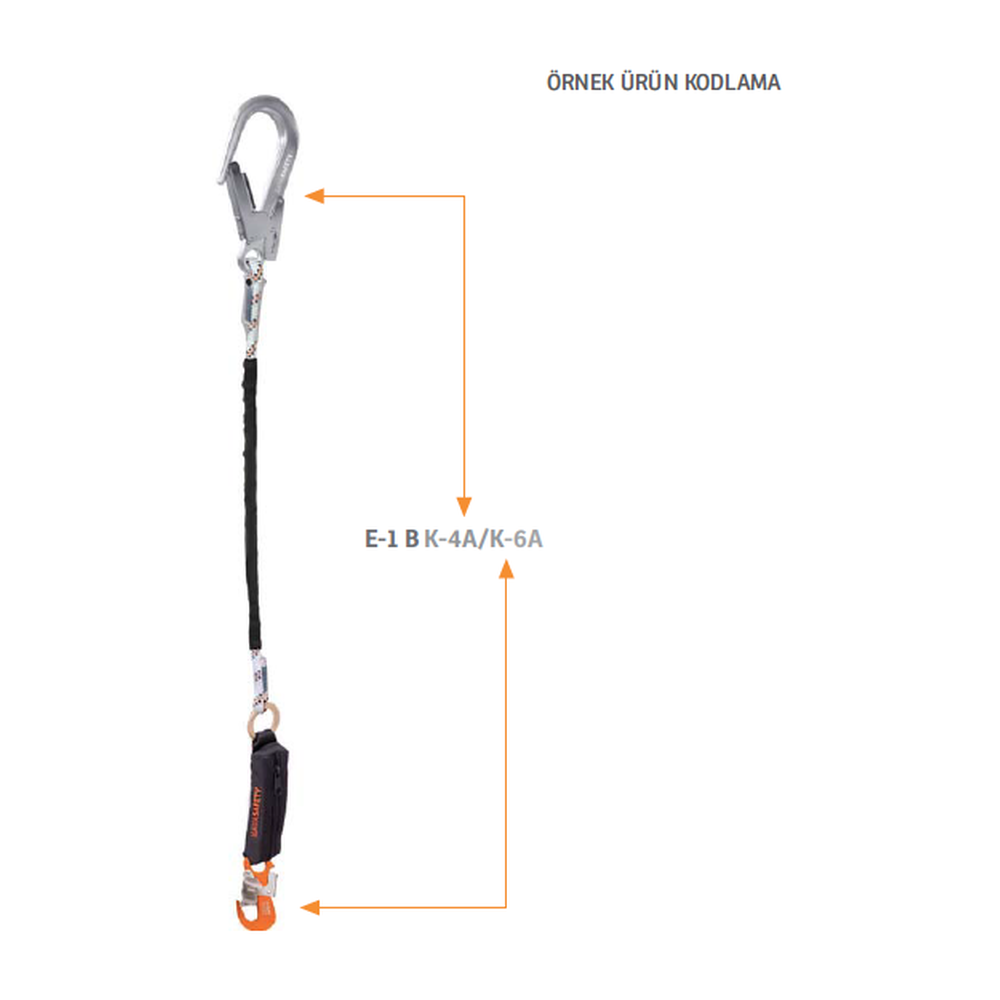 E-1 B SERİSİ Tek Kol Şok Emicili Braided Lanyard