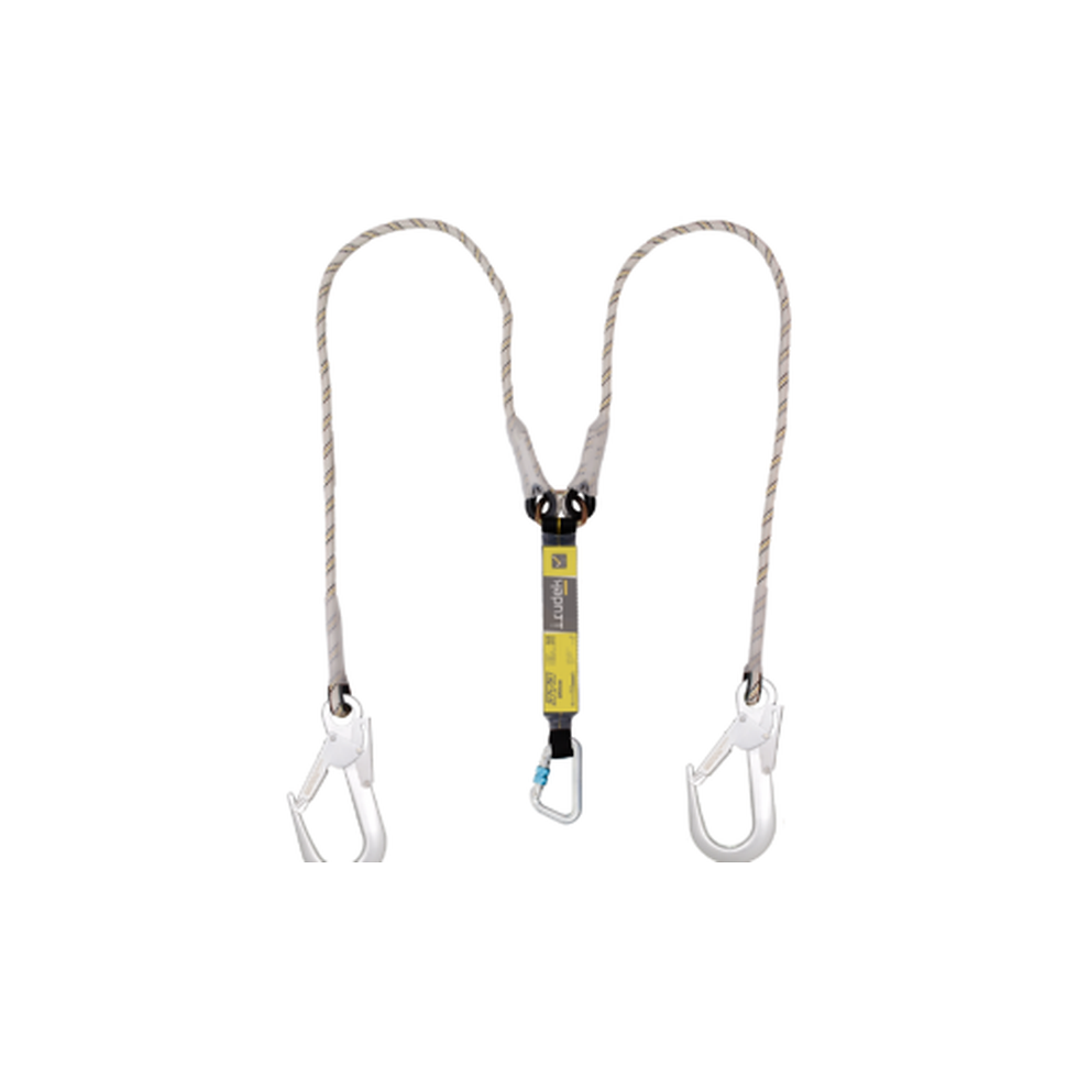 Thumbnail: Irudek 373/180cm Shock-Absorbing Twin-Leg Lanyard - with 60mm Aluminium Hook