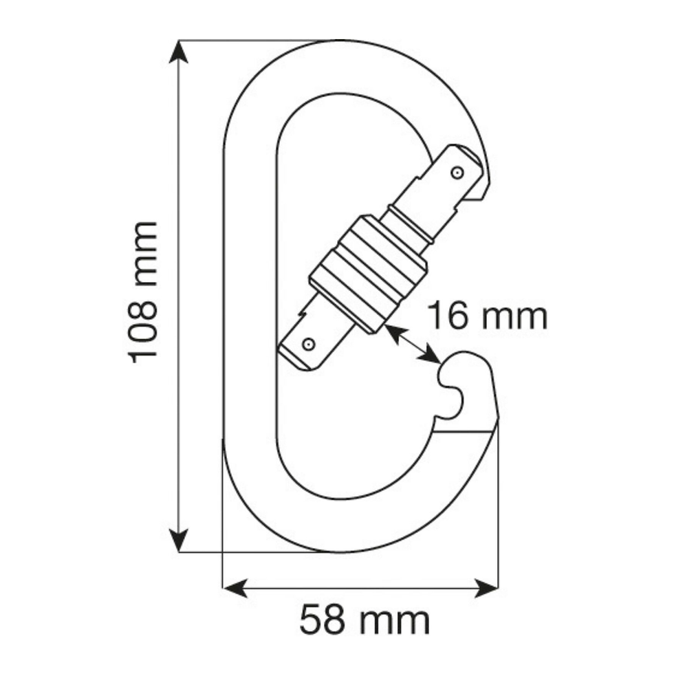 Küçük resim: CAMP 0981E STANDARD LOCK ViDALI ÇELİK OVAL KARABİNA