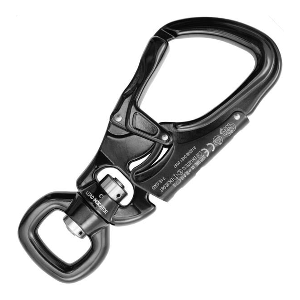 KONG TANGO 360 Siyah Döner Bağlantılı Via Ferrata Karabinası EN 12275/K EN 362