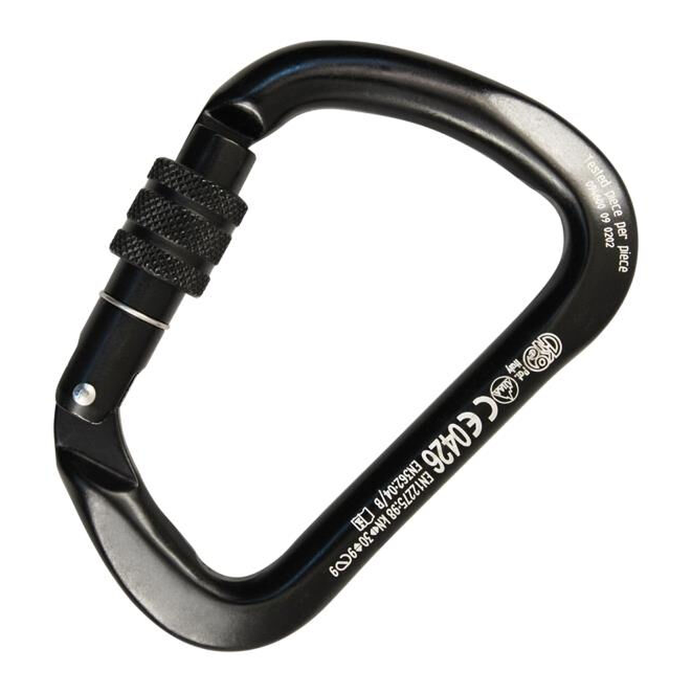 Kong X-Large Alu Vidalı Screw Sleeve Kilitli 30KN Alüminyum D Karabina Siyah EN