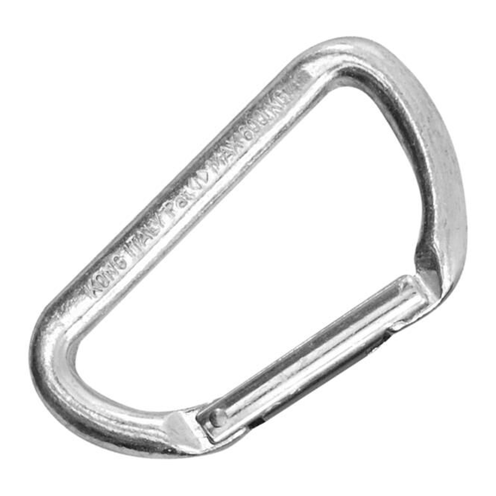 Kong Mini D Parlak Düz Kapılı 6 kN Alüminyum D Karabina Keylock 751E00PP0KK