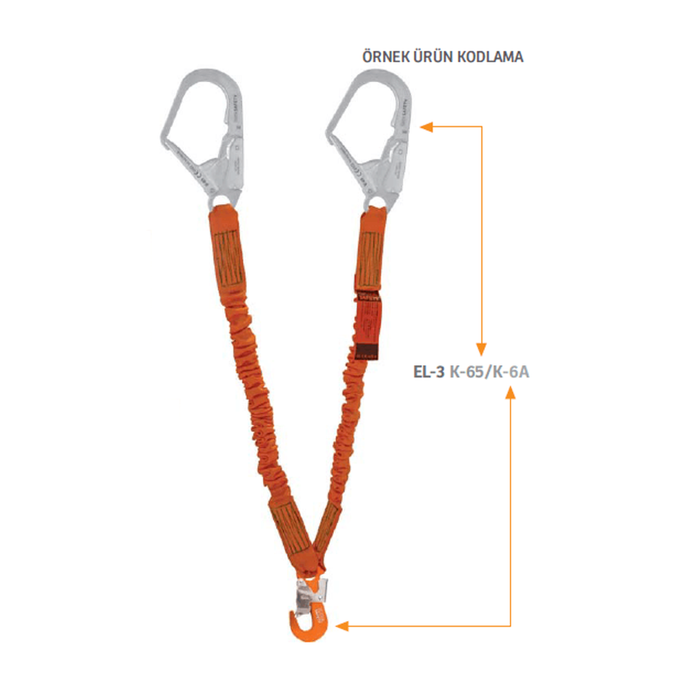 EL-3 SERİSİ Çift Kol Şok Emicili Elastik Lanyard