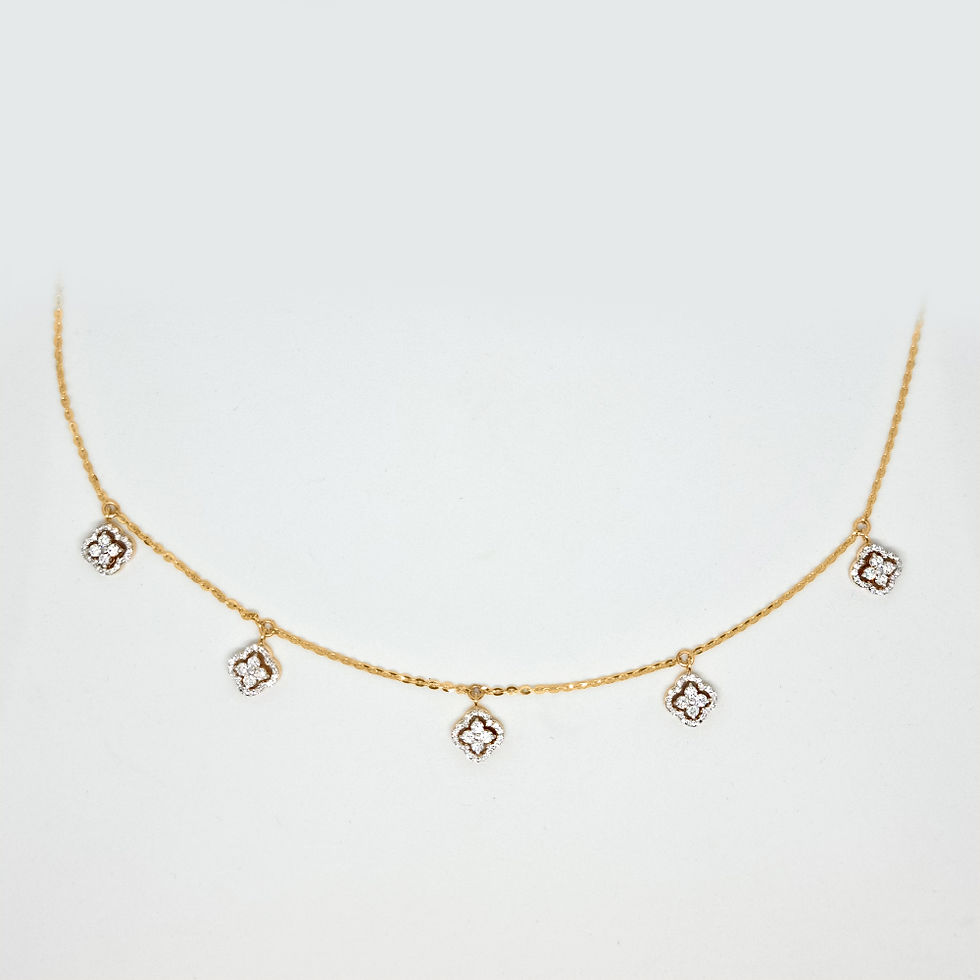 Thumbnail: Petite 5 Clover Necklace Gold