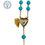 Thumbnail: Crystal Light Blue Rosary - Immaculate Heart of Mary medal