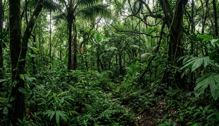 Dense greenery and forest vegetation on Pathiramanal island