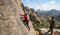 Ramanagara Rock Climbing – Adventure Near Bangalore(Students rock climbing at Ramanagara with Christ