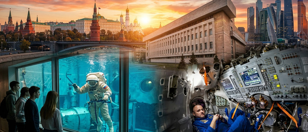 Star City Russia space educational tour with cosmonaut training and Moscow skyline