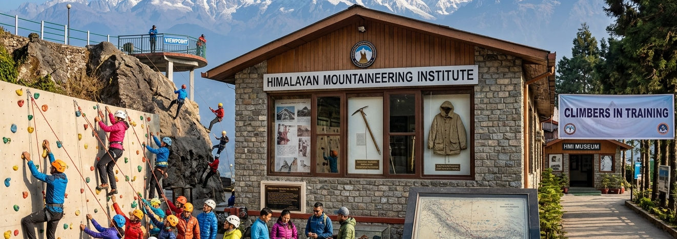 Himalayan Mountaineering Institute showcasing climbing heritage in Darjeeling.