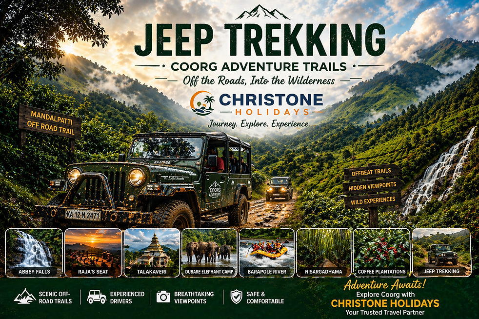 eep trekking adventure in Coorg Mandalpatti with off-road trails and misty hills
