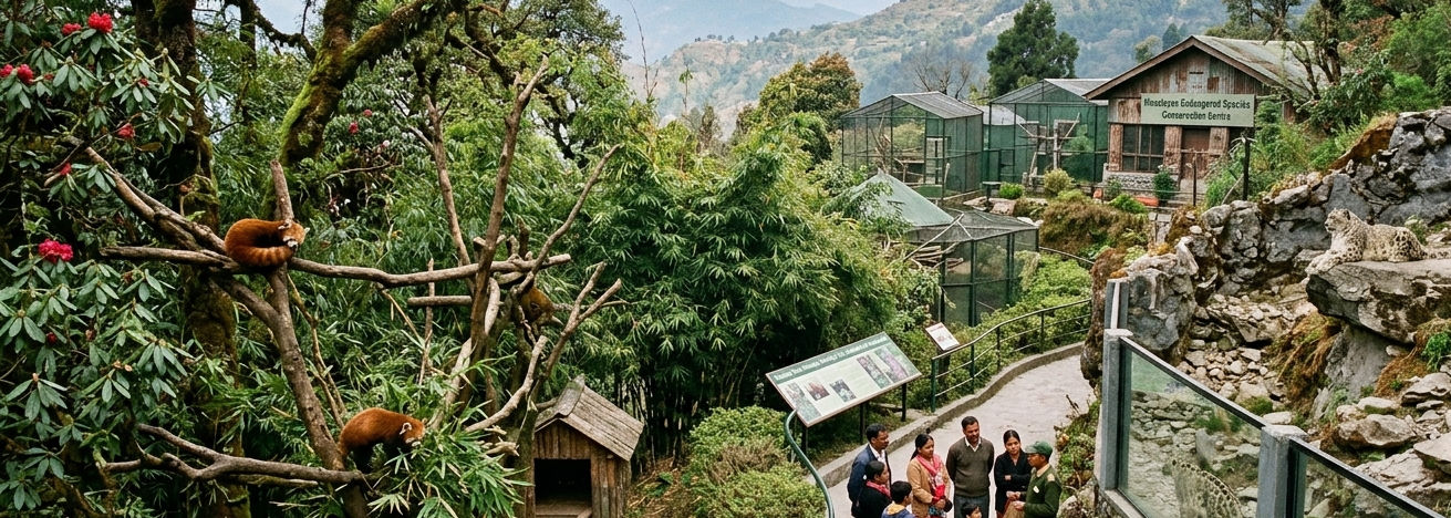 Red panda conservation at Padmaja Naidu Himalayan Zoological Park.
