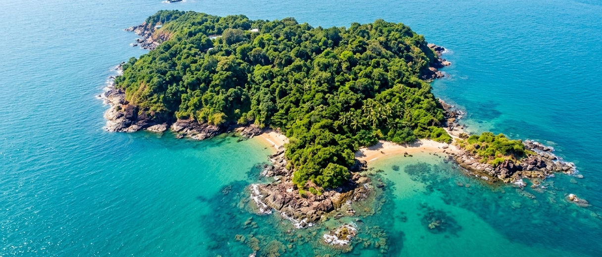 Devgad Island with untouched coastal greenery