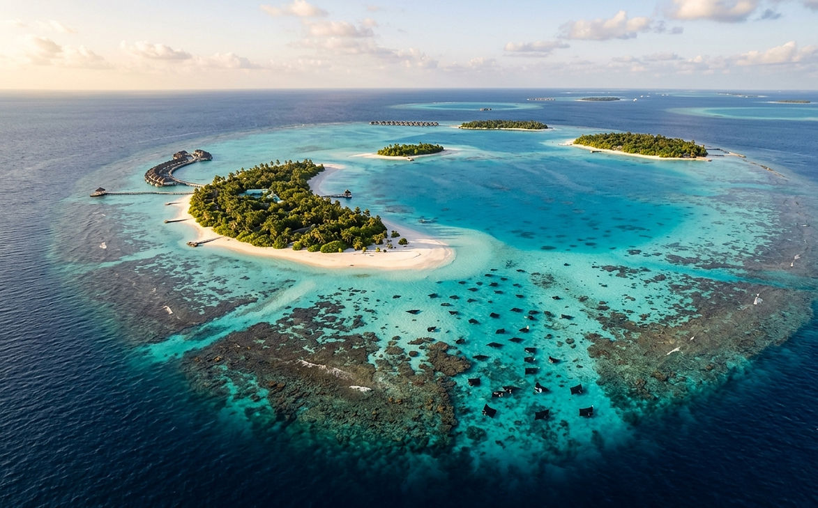 Baa Atoll UNESCO Biosphere Reserve showcasing pristine coral reefs, marine biodiversity, and turquoise lagoons.