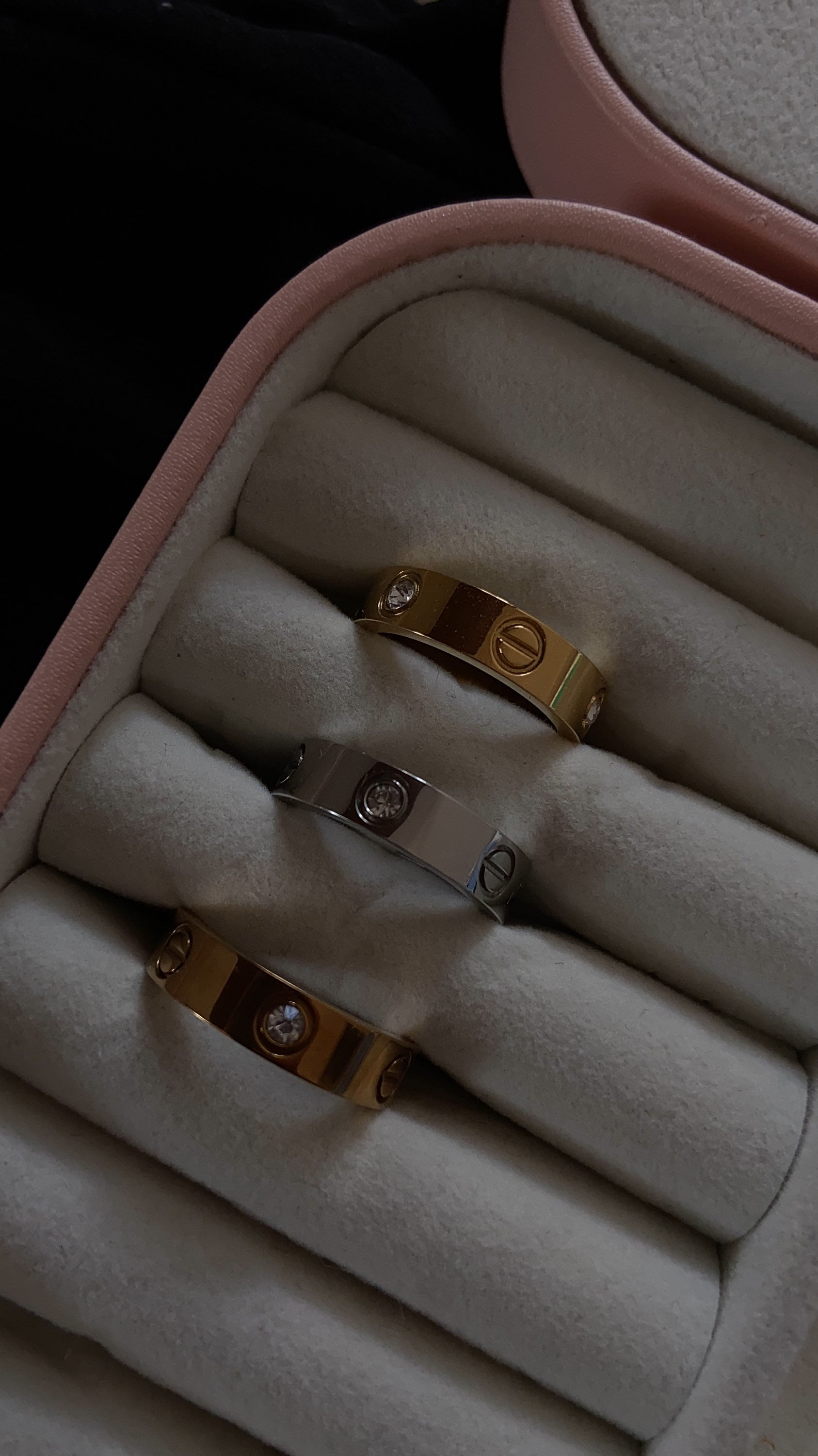Cartier love bands (with stones)