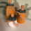 Thumbnail: Rustic Pumpkin Set of 3 Mason Jars