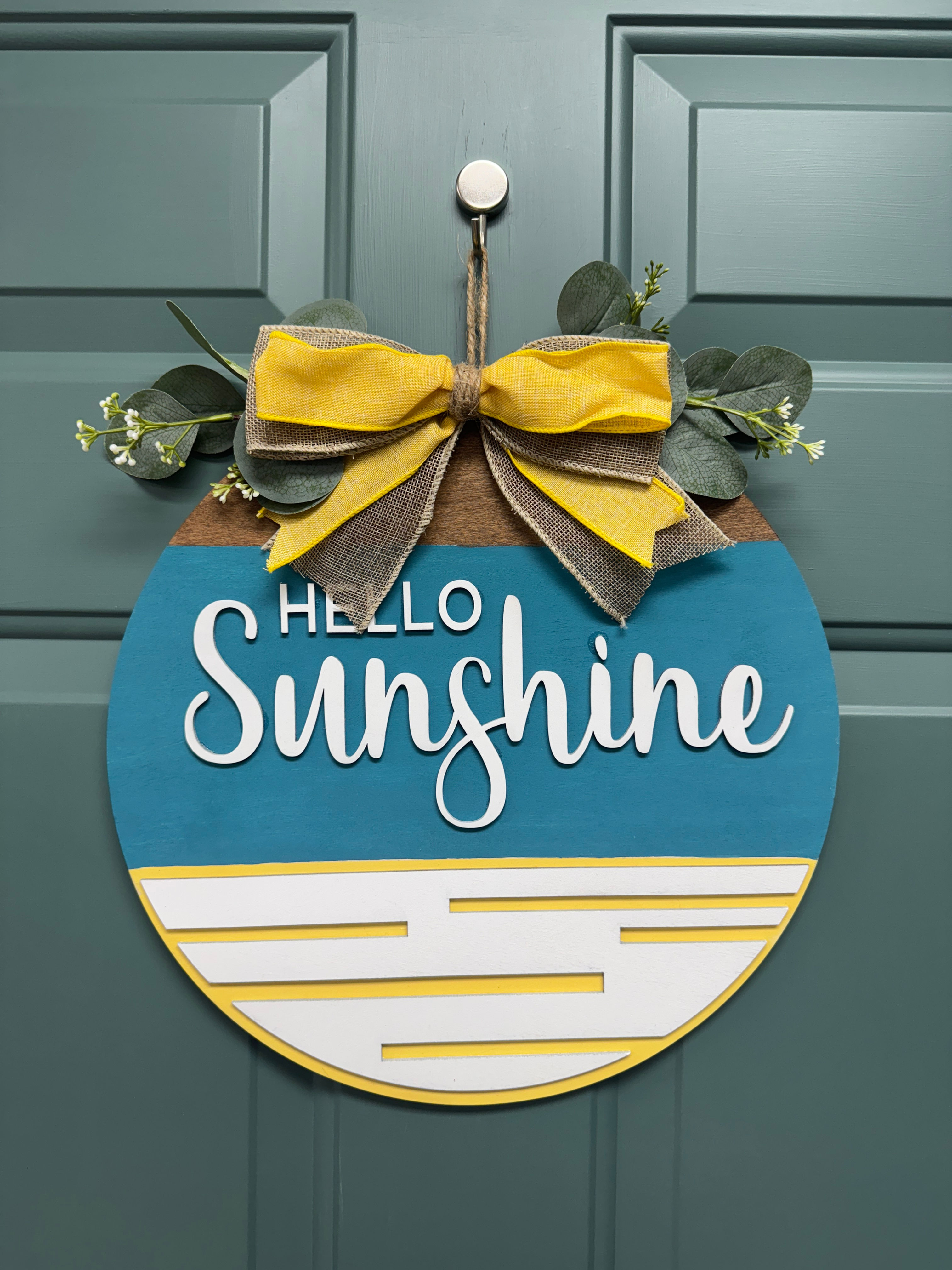 14" Hello Sunshine Wooden Sign 